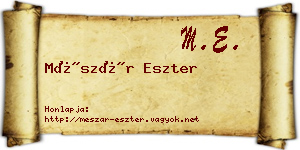 Mészár Eszter névjegykártya