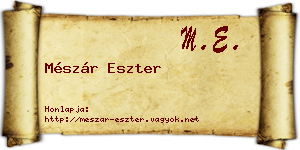 Mészár Eszter névjegykártya